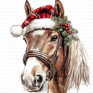 124 Noël cheval poney Clipart Bundle imprimable haute qualité JPG fabrication de cartes papier artisanat Art Junk Journal Scrapbooking téléchargement numérique