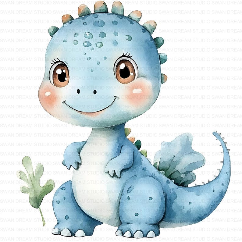 128 Quirky Cartoon Baby Dinosaur Clipart Bundle Printable Funny Animal ...