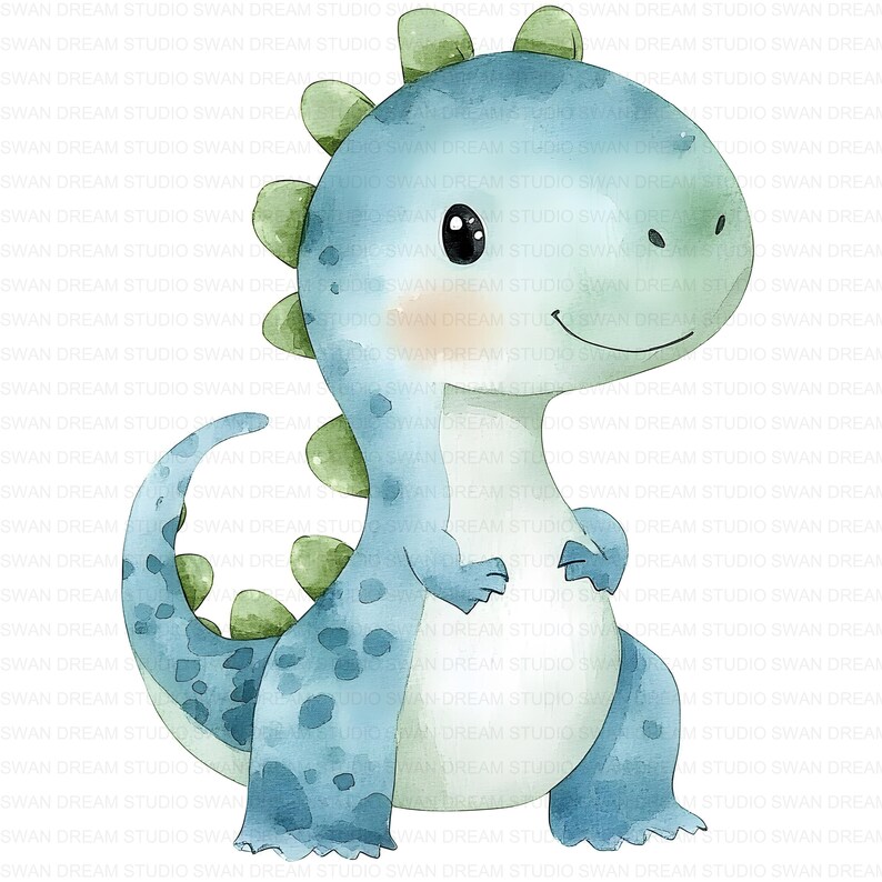 128 Quirky Cartoon Baby Dinosaur Clipart Bundle Printable Funny Animal ...