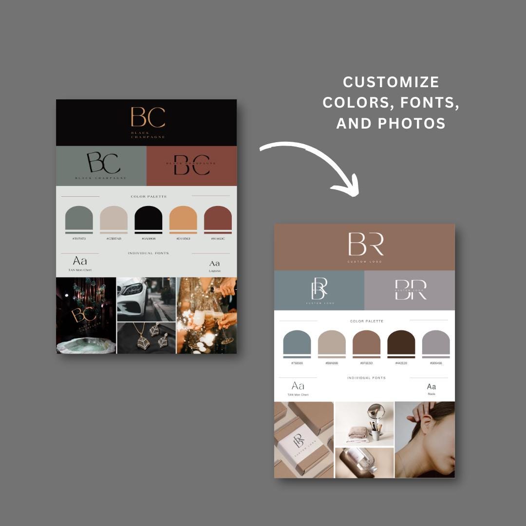 Luxury Black Gold Color Palette | Brand Kit Template | Color Palette ...