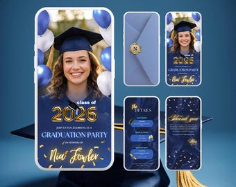 Convite em vídeo luxuoso para festa de formatura da Marinha, convite de formatura em formato de flyer, festa de formatura de luxo para a turma de formandos de 2026 com agradecimento.