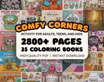 Livro de colorir Cantinhos Aconchegantes em PDF CoCo Wyo Ilustrações divertidas, fofas e aconchegantes Atividade fácil e ousada para aliviar o estresse Adultos Crianças Adolescentes