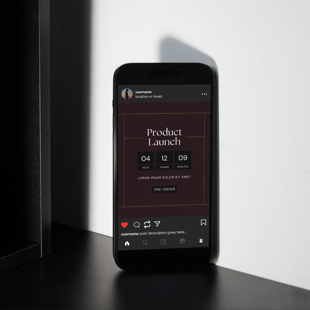 Luxury Dark Instagram Canva Template | Black Social Media Post Stories ...