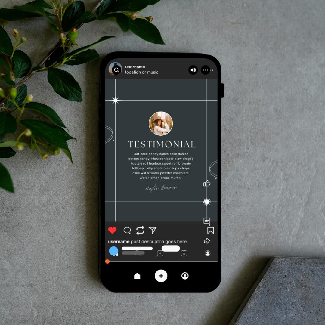 Luxury Dark Instagram Canva Template | Black Social Media Post Stories ...