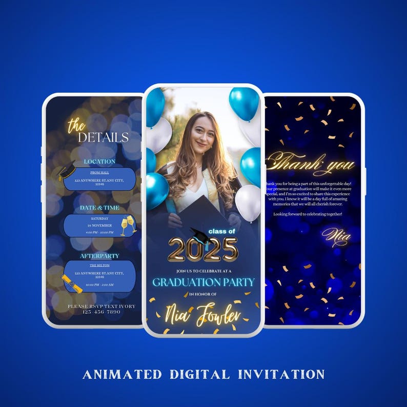 Animated Graduation Invitation Video: DIY Canva Template (digital ...