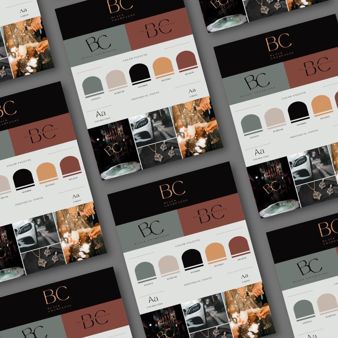Luxury Black Gold Color Palette | Brand Kit Template | Color Palette ...
