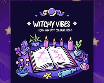 Livro de colorir de bruxas em PDF CoCoWyo Ilustrações divertidas, fofas e assustadoras Atividade fácil e ousada para aliviar o estresse Adultos Crianças Adolescentes Poções mágicas