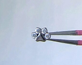 Titanium pootsteeloorbel platte achterkant *uit één stuk*