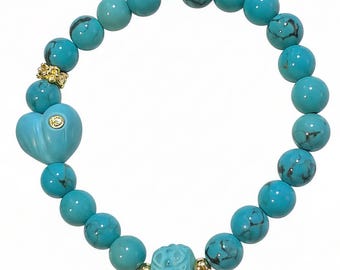 Turquoise Bracelet – Gold-Plated Accents for Bold Harmony