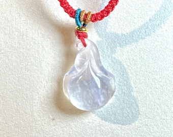 Collar con colgante de orquídea de cristal blanco