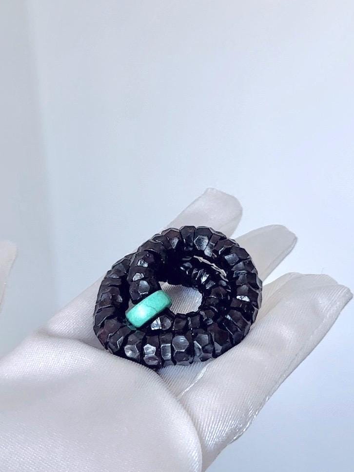 ココナッツシェルビーズブレスレットとターコイズ – ハンドメイド