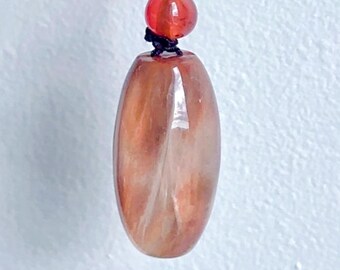 Kaninchenhaar-Quarz Anhänger - Natürlicher Rutilquarz Kristall