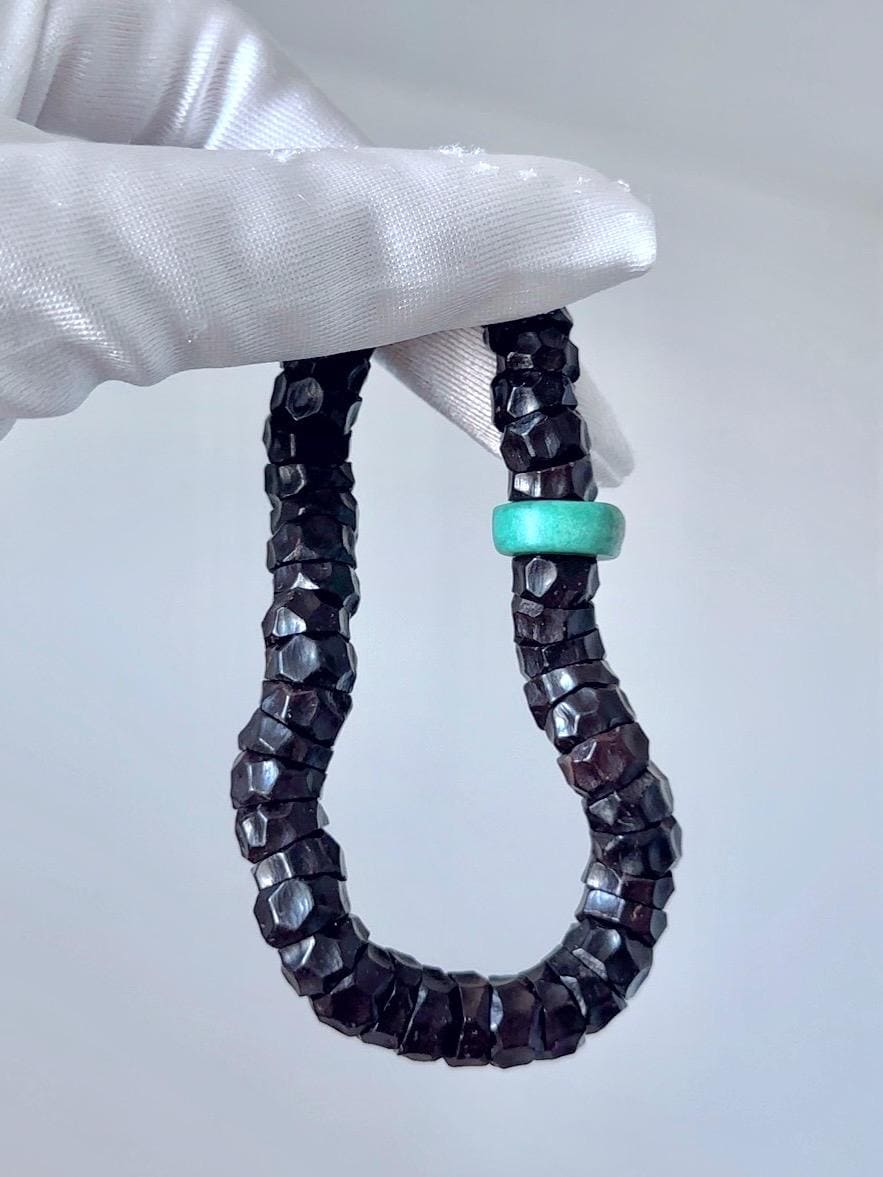 ココナッツシェルビーズブレスレットとターコイズ – ハンドメイド