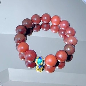 Matte Nanhong Red Agate Bracelet – Handmade Traditional-Style Jewelry