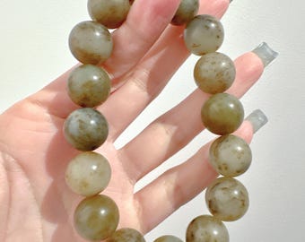 Matt Nephrite Osmanthus Cake Bead Bracelet