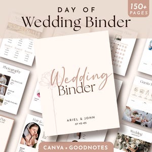 Canva+GoodNotes Wedding Binder, Wedding Day Binder, Wedding Template, Wedding Planner, Wedding Timeline, Wedding Details, Printable Planner