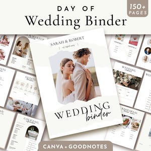 Wedding Binder, Day Of Wedding Binder, Wedding Day Binder, Wedding Template, Wedding Planner, Wedding Details, Wedding Timeline, Canva