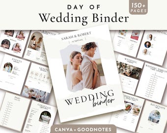 Wedding Binder, Day Of Wedding Binder, Wedding Day Binder, Wedding Template, Wedding Planner, Wedding Details, Wedding Timeline, Canva