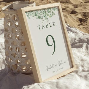 Eucalyptus Wedding Table Numbers Cards, Greenery Wedding Table Number Signs, Printable Wedding Table Sign, Wedding Table Decor, Table Names