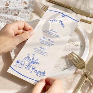 Vintage Hochzeitsmenükarten Vorlage, Handgezeichnete Menükarten Hochzeit, Retro Hochzeit Abendmenü Vorlage, Benutzerdefiniertes Hochzeitsmenü, Skurriles Menü