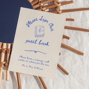 Hand Drawn Wedding Guest Book Sign Template, Please Sign Our Guestbook, Whimsical Guest Book Sign, Vintage Wedding Guest Book Sign, Canva