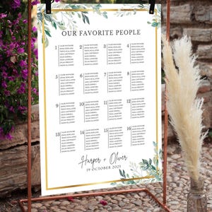 Letrero con diseño de asientos para boda, disposición de asientos para mesas de eventos, plano de mesas para boda, plano de asientos para boda imprimible, verde salvia, Canva