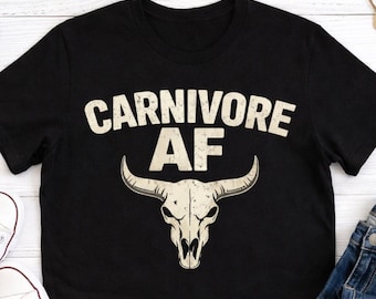 Carnivore AF Shirt, Distressed Steak Graphic Tee, Bold Meat-Based Zero Carb T-Shirt, Funny Animal-Based Carnivore Diet Shirt for Men & Women