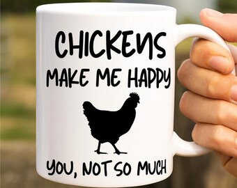 Farmer Tazza Da Caffè 425 Ml, Colore Bianco, Scritta 'Rise And Shine Madre Clucker', Con Galline E Pulcini, Adatta A Microonde E Lavastoviglie