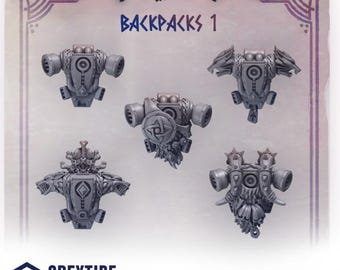 10x Primal Hound Backpacks | Grimdark Conversion Bits | Sci-Fi Wargaming Resin