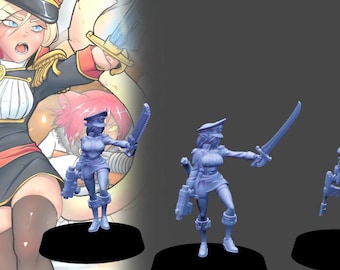 Nyokan Commissar – Sci-Fi Officer Hero | Feline Commander | Imperial Guard-Style Proxy Miniature