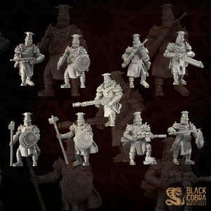 Iron Trenchers Elite Guard | Trench Crusade Compatible | Resin Miniature Squad for Tabletop Wargames