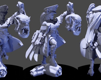 Commissar Yaeko – Sci-Fi Officer Hero | Grimdark Commander | Imperial Guard-Style Proxy Miniature