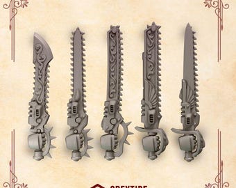 Crimson Lord Chainsword x10 | Grimdark Weapon Bits | Horus Heresy Compatible