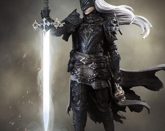 Laenith, Death Domain Cleric - Dark Fantasy Miniature by Nerikson   75mm   140mm