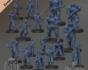 Antioch Army Bundle | Trench Compatible Resin Miniatures | Grimdark Infantry Force | Unpainted Resin Models | Kai Tech Design