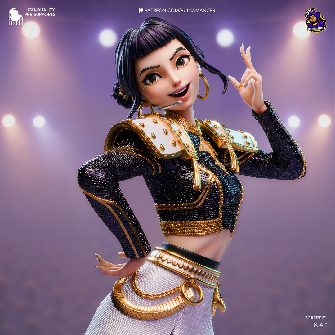 Golden Demon Rapper Golden Rapper” – Unpainted Resin Statue by Bulkmancer | K Pop Demon ...