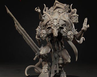 Scripture Guardian Grimdark Goat Demon Miniature | Trench Warfare | Dark Fantasy | Ashen Armies | Hellbound Apostasy