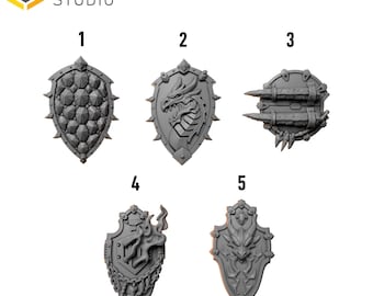 Anvil Wardens Shields x10 | Salamander Proxy | 32mm Grimdark Conversion Bitz
