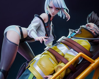 Lucy & David Unpainted Resin Figurine | Cyberpunk Edgerunners Collector Statue