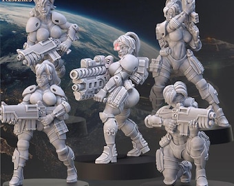Female ED Troopers x5 – Across the Realms  – 32mm Scale