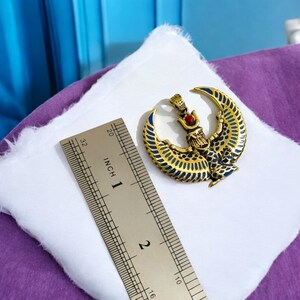 Collar grande con la imagen de Isis alada, colgante de oro con turquesa y ágata roja de la diosa egipcia, amuleto de protección sagrada. imagen 16