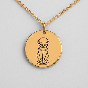 18K Gold Filled Bastet Necklace: Egyptian Cat Goddess Amulet
