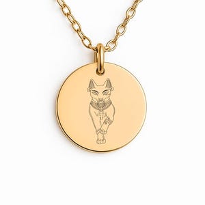 18K Gold Filled Bastet Necklace: Egyptian Cat Goddess Amulet