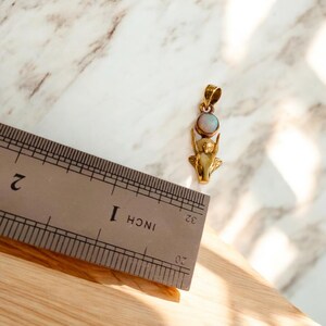 Gold Hathor Cow Head Pendant, Opal Egyptian Goddess Necklace, Ancient Revival Jewelry image 7