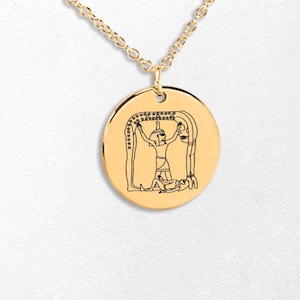 18K Gold Filled Egyptian God Necklace: Nut Geb Shu Amulet