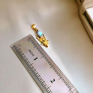 Gold Hathor Cow Head Pendant, Opal Egyptian Goddess Necklace, Ancient Revival Jewelry image 6