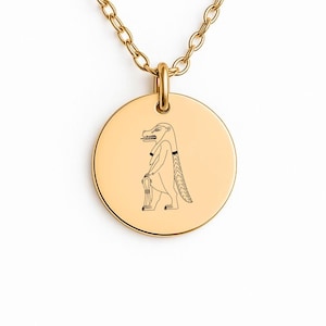 18K Gold Filled Taweret Necklace: Egyptian Goddess Amulet