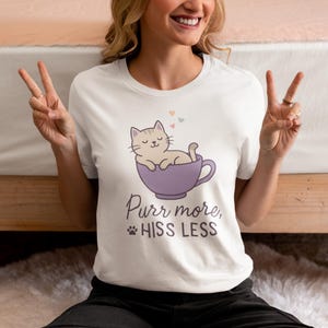 Coffee Cat With Cup Cute Shirt, Cat Lover T Shirt, Coffee Cat Lover Gift, Funny Cute Cat Shirt, Cute Cat Coffees, Gift for Cat Mom