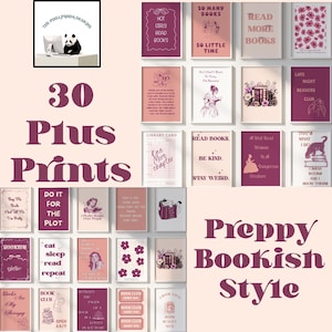 Book Lover Gallery Wall Art Prints: Bookish Decor (Digital Download)