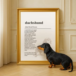 Heartfelt Dachshund Definition Printable | Dog Wall Art | Wiener Dog Quote Print | Dachshund Lover Gift | Digital Download Pet Decor